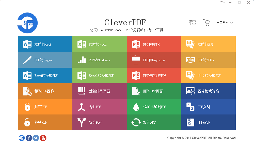 CleverPDF—強(qiáng)大的PDF轉(zhuǎn)換器和工具，擁有44項(xiàng)功能！